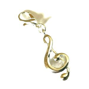 Silver Music Clef Note Charm for Bracelet Clip On Zipper Pull Musician Gift